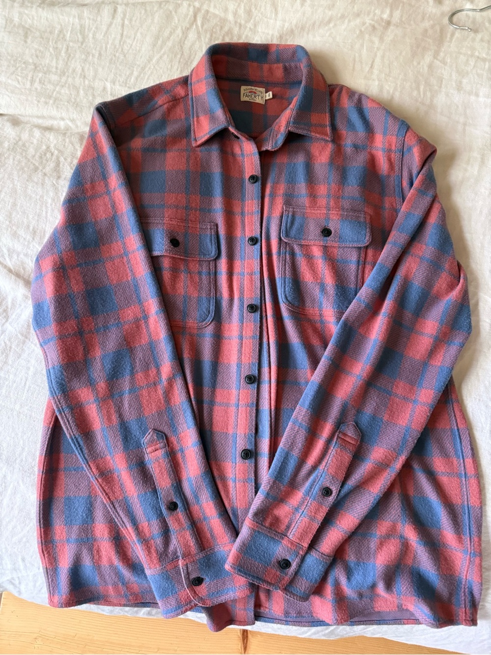 Faherty pink and blue brushed flannel super soft